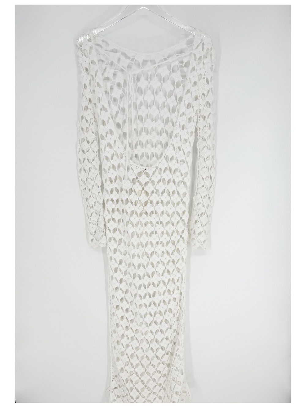 NWT Tularosa Arella Crochet Maxi Cover Up M White - Picture 3 of 7